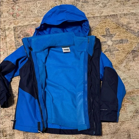 Columbia Kids Two-Tone Blue Raincoat - Picture 2 of 4